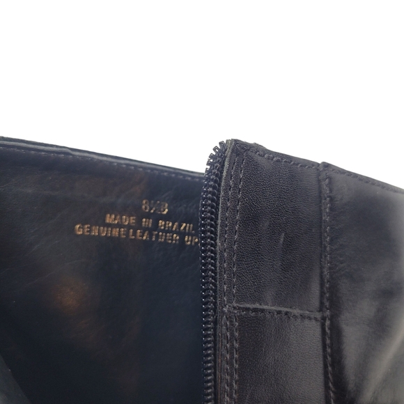 Talbots Black Leather Ankle Heeled Boots Size 8.5 - Picture 6 of 7